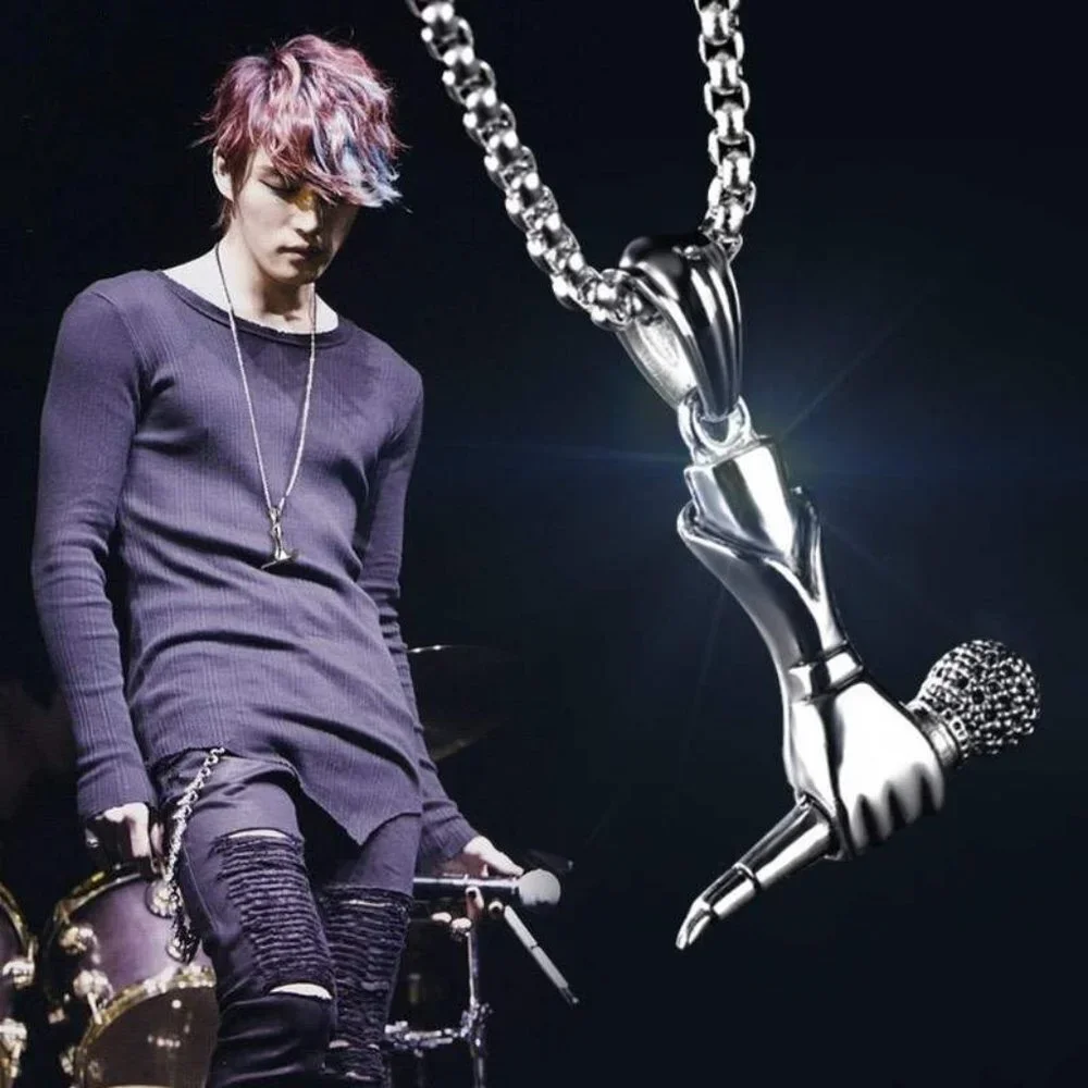 ❤️Fashion Chain Microphone Hand Necklaces, N90201P139